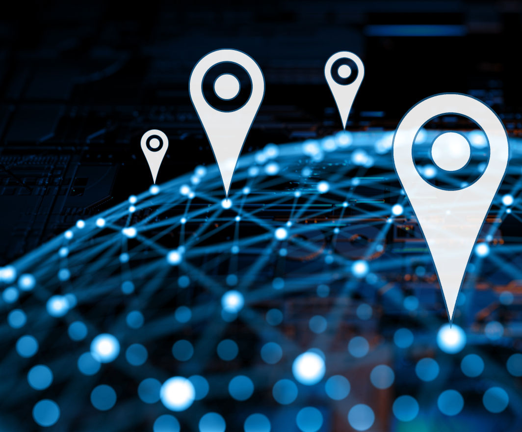 Globe with location markes illustration